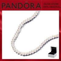 Chính hãng 100% (có hộp) S925 chất bạc để mua sản phẩm quà tặng sinh nhật ngọc trai nuôi cấy nước ngọt Vòng cổ ngắn khóa chữ T