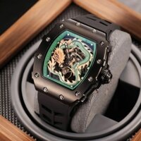 [Chính Hãng 100%] Đồng Hồ Nam OBLVLO Mặt Rồng Vàng, Đỏ, Xanh Máy Cơ (Automatic) Kính Sapphire Siz 43mm Full Box