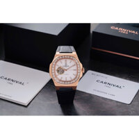 [Chính Hãng 100%] Đồng Hồ Nam  Carnival Nautilus 8128G (8128) (Viền Đá) Máy Cơ (Automatic) Japan Siz 41mm Full Box Rose