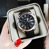 [Chính Hãng 100%] Đồng Hồ Nam Fossil  FS4812 (4812) Máy Quartz (Pin) Kính Khoáng Mặt Tròn Siz 43mm Dây Da Đen Full Box