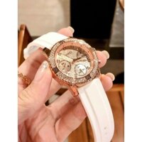 [Chính Hãng 100%] Đồng Hồ Nữ Guess W1098L5 ,W1098L1 Máy Quartz (Pin) Dây Silicon Trắng Full Box
