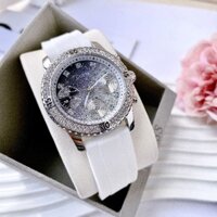[Chính Hãng 100%] Đồng Hồ Nữ Guess W1098L5 ,W1098L1 Máy Quartz (Pin) Dây Silicon Trắng Rose Full Box