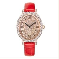 [Chính Hãng 100%] Đồng Hồ Nữ Chính Hãng Davena 31893 (D31893) Mặt Chữ Nhật Siz 34mm Máy Quartz (Pin) Dây Da Đỏ