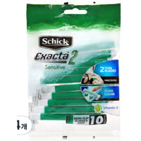[Chính hãng 100% Hàn Quốc] Dao cạo dùng một lần nhạy cảm Schick Exacta 2 (10 chiếc x 4) | Máy cạo râu lưỡi đôi | Dải bôi trơn lô hội
