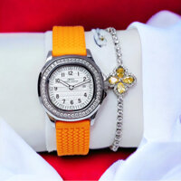 [Chính Hãng 100%] Sét Đồng Hồ Nữ  IBSO 6888 Mặt Siz 31mm Máy Quartz (Pin) Kính Sapphire Dây Silicon Full Box