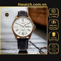 [Chính hãng 2] [Có sẵn] Đồng Hồ Nam Casio Pin MTP-1384L-7AVDF Dây Da Nâu Mặt Trắng