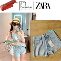 (Chính hãng 32 34 36) Quần short jean lưng vừa ZARA 8197/209/406 RHINESTONE DEMIN(kèm ảnh thật)