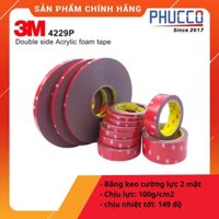 [Chính hãng 3M] Băng keo cường lực siêu dính 3M 4229P, băng keo 2 mặt, chịu lực, chịu nhiệt, chống nước [Đủ các size]
