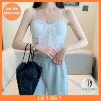 Chính hãng Áo BR500 Bra ren hoa 2 dây có đệm mút ôm ngực, dáng lửng tiểu thư, xinh xắn