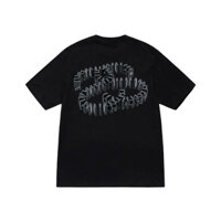 CHÍNH HÃNG - ÁO Stussy Dominoes Black Tee T-SHIRT - ÁO THUN CỔ TRÒN TAY LỞ MÀU ĐEN