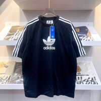 CHÍNH HÃNG - ÁO THUN ADIDAS_ MÀU ĐEN - ÁO THUN CỔ TRÒN TAY LỞ