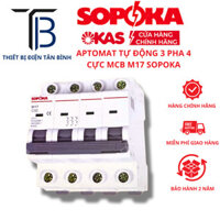 (CHÍNH HÃNG) Aptomat - CẦU DAO TỰ ĐỘNG M17 - M20 3 pha 4 cực 32A 40A 50A 63A 80A 100A 125A, MCB 3 pha 4 CỰC SOPOKA