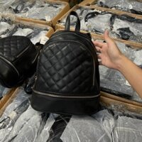 [CHÍNH HÃNG] - Balô mini siêu [HOTTREND mini backpack-[BALO MINI XUẤT XỊN]-chần trám đen siêu đẹp