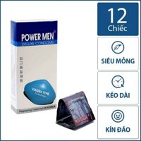 [Chính Hãng] Bao cao su Power Men Viagra hộp 12 chiếc SIÊU MỎNG - Kéo Dài Thời Gian (giao hàng kín đáo)