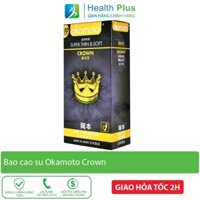 [CHÍNH HÃNG] Bao Cao Su Siêu Mỏng Và Mềm Mại Okamoto Crown - Hộp 10 Cái