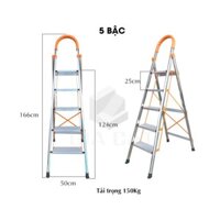 [Chính Hãng Bảo Hành 12 Tháng] Thang Ghế Nhôm [100%] Nhập Khẩu Đài Loan - 5 Bậc Cao 1m66 - Chính Hãng TAKIYAYA