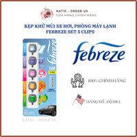 [CHÍNH HÃNG | BILL MỸ] Kẹp nước hoa, khử mùi xe hơi Febreze Air Freshener Car Vent Clips - Set 5 kẹp