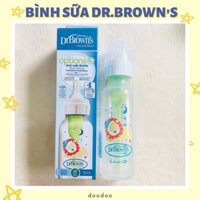 [Chính hãng] Bình Sữa cổ hẹp Dr Brown's 250ml Deco nhựa PP Option Plus