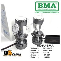 [CHÍNH HÃNG BMA] Pha led bi cầu M01U-R05 công suất tubo 120W với 24 nhân led siêu sáng chân H4 cho Oto, xemay