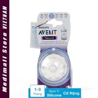 [Chính hãng] Bộ 2 núm ti Philips Avent SCF652/23 cổ rộng size 2 (1 - 3 tháng)