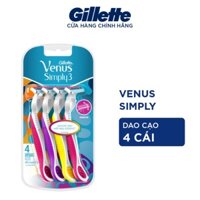 Chính hãng Bộ 4 cây dao cạo râu 3 lưỡi Gillette Venus Simply