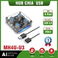 [CHÍNH HÃNG] Bộ chia 4 cổng USB 3.0 - HUB Orico MH4U - Nguồn Hỗ Trợ micro B - BH 12 tháng