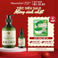 [Chính hãng] Bộ Dầu gội Ngải Cứu + Serum gừng đen nano Mộc Nhu- sạch gàu ngứa nấm da đầu, giảm tóc dầu,Tặng gel tay+ son