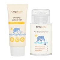 Chính hãng - Bộ Kem chống nắng hữu cơ và tẩy trang Orgabebe SPF 50 cho bé từ sơ sinh - Nội địa Hàn