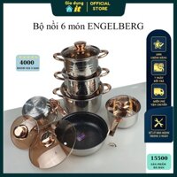[Chính Hãng] Bộ nồi 6 món ENGELBERG nhập khẩu Đức - Bộ xoong nồi cao cấp - Gia Dụng iT