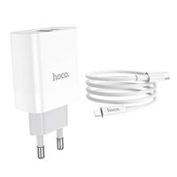 CHÍNH HÃNG Bộ sạc nhanh  (cốc+ cáp ) 2 cổng Hoco C80A cho iphone và android (QC và PD)