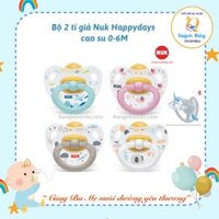 (Chính hãng) Bộ ti ngậm, ti giả silicon NUK Happy Days