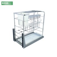 [CHÍNH HÃNG] BossEU - Giá dao thớt inox nan dẹt mạ crom BS400D BS350D BS300D BS250D BS200D