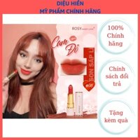 [Chính hãng] CAM ĐỎ SON SÁP LÌ ROSY 100% KHÔNG CHÌ KHÔNG THỦY NGÂN, MỀM MỊN KHÔNG KHÔ MÔI, GIẢM THÂM MÔI