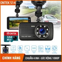 [CHÍNH HÃNG] Camera hành trình oto trước sau ONTEK S14 thế hệ mới chuẩn 4 inch, hỗ trợ đèn Led ban đêm bảo hành 12 tháng