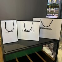 Chính Hãng Chanel CH Trắng Ban Đầu Bao Bì Khăn Quần Áo Túi Trang Trí Túi Tote Quà Tặng Túi Mua Sắm Trang Trí
