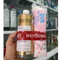 Chính hãng Chính hãng Nước tẩy trang Eveline Gold Lift Expert chống nhăn da 3 tác động 500ML + tặng bông tẩy trang