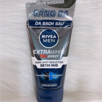 Chính hãng Chính hãng Sữa rửa mặt Nivea Men Extra White 10X Effect (detox mud) bùn khoáng ngừa mụn 100gr