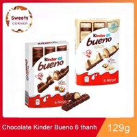 [Chính hãng] Chocolate Kinder Bueno nhân hạt dẻ hộp 129g (6 thanh)