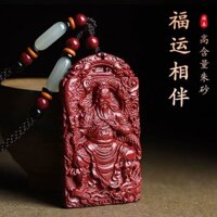 Chính Hãng Cinnabar Tự Nhiên Quan Công Mặt Dây Chuyền Độc Đoán Nam Vòng Cổ Vàng Tím Cát Thần Tài Mặt Dây Chuyền Quà Tặng Trang Sức20250318