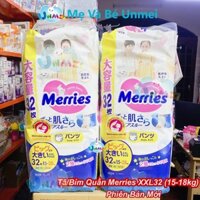 (Chính Hãng) Combo 2 Gói Tã/bỉm quần Merries size XXL - 32 miếng (Cho bé 15 - 28kg)