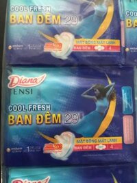 Chính Hãng  Combo 3 Gói Băng Vệ Sinh Diana Sensi Cool Fresh Night 29cm -Diana Sensi Cool Fresh Ban Đêm 29cm Mỗi gói 4 miếng- HSD luôn mới