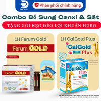 (Chính hãng) Combo bổ sung Sắt và Canxi hữu cơ [ 1H Ferum Gold + 1H CalGold Plus ] - 2 hộp x 20 ống x 10ml