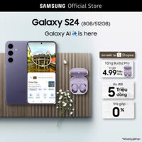 chính Hãng Combo Độc Quyền: Điện Thoại Samsung Galaxy S24 (8GB/512GB) + Tai Nghe Samsung Galaxy Buds2 Pro Đen )