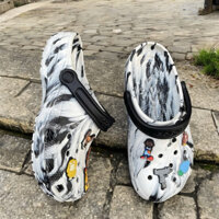 [Chính hãng-còn size 36/37] Dép sục crocs màu đen loang cực cháy SDL, lỗi cắt nhiều xả rẻ