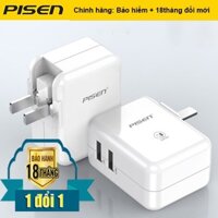 (Chính hãng) - Củ sạc Pisen Dual USB Charger 2.4A FAST- 17W-TS-C070 - Bảo hành 18 tháng