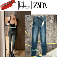 (chính hãng cực bé)Quần jean lưng cao ZARA 4060/253/920 skinny xanh đen co giãn (kèm ảnh thật)