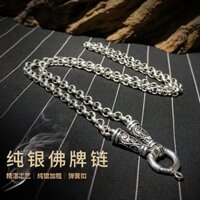Chính Hãng Đa Năng Bạc 925 Vòng Cổ Dài Ngắn Retro Bạc Dây Chuyền Áo Len Dây Xích Thái Lan Bùa Hộ Mệnh Dây Xích Nam Nữ