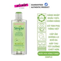 Chính hãng [ĐẠI LÝ CHÍNH HÃNG] Nước hoa hồng không cồn Simple Soothing Facial Toner, Toner Simple Anh 200ml