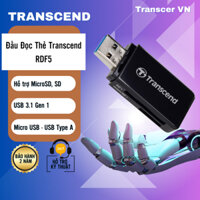 [Chính Hãng] Đầu Đọc Thẻ Transcend RDF5, Màu Đen, USB 3.1, Thẻ MicroSD, SD