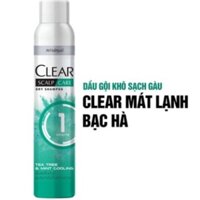 Chính hãng Dầu gội khô CLEAR Sạch Gàu  Mát Lạnh Bạc Hà 170ml